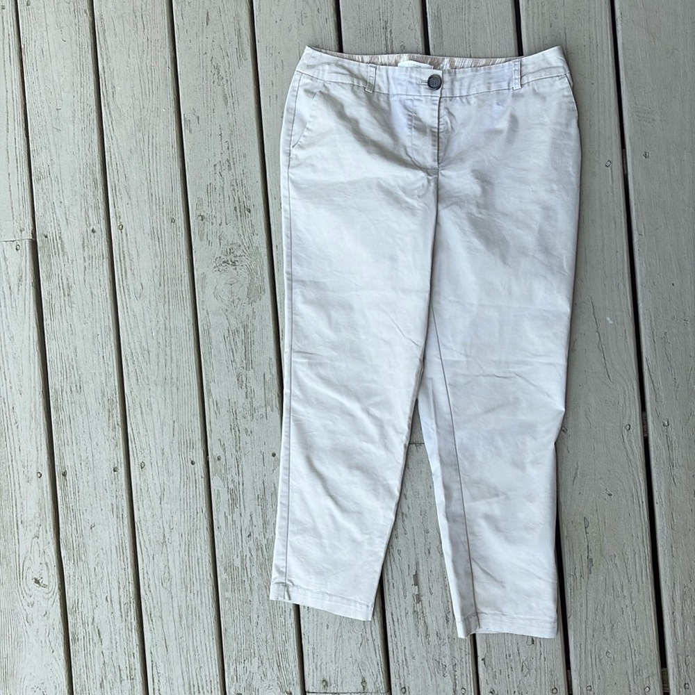 Chico's Tan Khaki High-Rise Cropped Pants, Size: 8 = Chicos 1